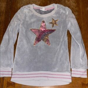 Kids Gray Star Sequin Long Sleeve Shirt